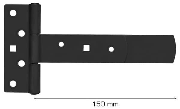 HOME It® T-hængsel matsort 150 x 30 mm zinkbehandlet carbonstål