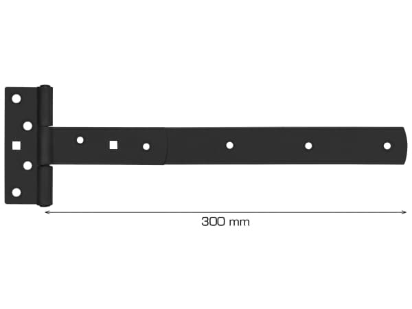 HOME It® T-hængsel matsort 300 x 30 zinkbehandlet carbonstål
