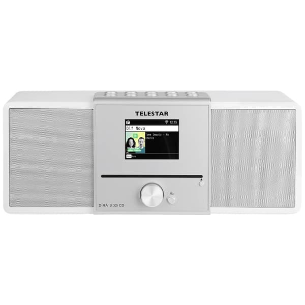 CD-radio Telestar DIRA S 32i CD DAB+, FM, Internet inkl. fjärrkontroll Vit