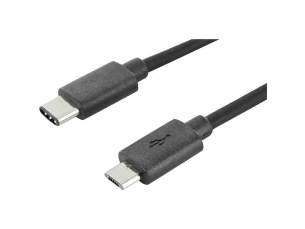 BBC micro:bit MEFUSBB30CV1 Data-/strømkabel BBC micro:bit [1x USB-C® stik - 1x USB 2.0 stik Mikro-B] 0.30 m Sort