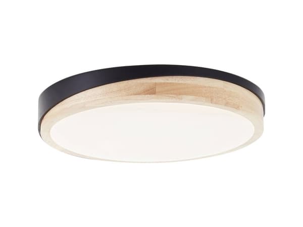 Brilliant G80845/76 Baarlo LED-loftslampe LED (RGB) LED indbygget 24 W Sort (mat), Træ