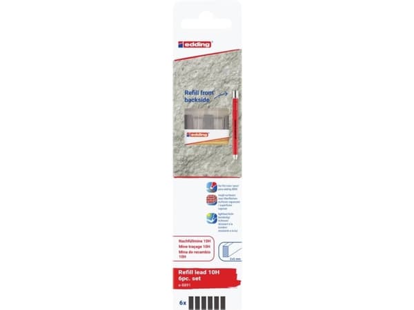 Edding 10H Graphit 6er-Blister 4-8891-6-2097 Reservespids Sort 1 Set