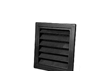 Duka jalousirist type 63.3 - PVC, Sort, 150X150 mm, Passer til murgennnemføring type 202