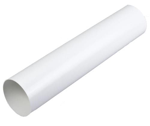 Duka rundt ventilationsrør - PVC, Hvid, Ø100X500 mm