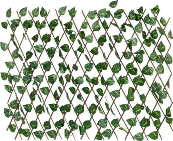ProGarden spaljé galler med konstgjorda blad balkong terrass täcka konstgjorda murgröna växter 180x90 cm