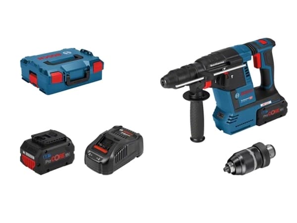 Bosch GBH 18V-26 F Professional - Roterende hammer - trådløs - SDS-plus - 2.6 joule - 2 batterier - 18 V
