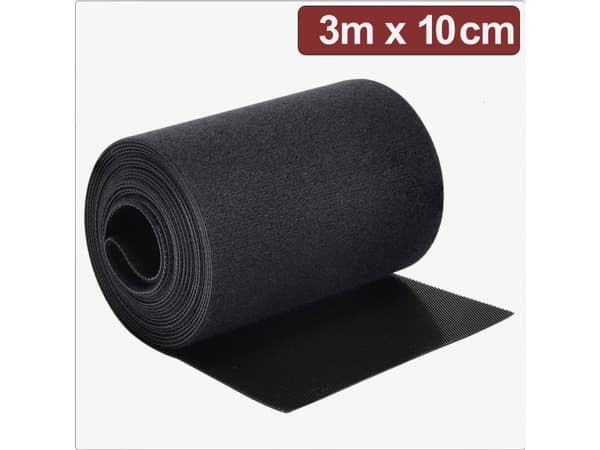 Quadrios 24CA312 Koukku ja silmukkakiinnitys kokoamista varten Koukkukiinnitin staattinen silmukkaosa (P x L) 3 m x 10 cm Musta 3 m