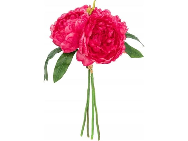 Atmosphera Konstgjorda rosa pioner BELY, 4 blommor