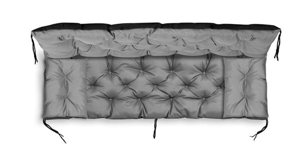 Trädgårdskudde 180x60x50 cm + 2 dynor för gungbänk vattentät grå