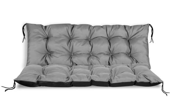 Havepude 120x40 cm til pallebænk vandtæt grå