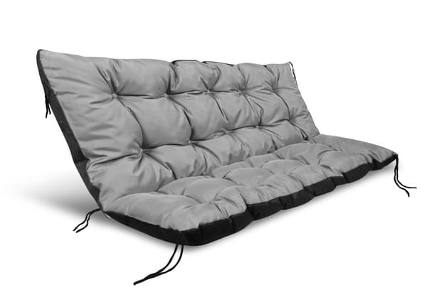 Havepude 120x40 cm til pallebænk vandtæt grå