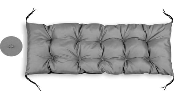 Havepude 120x40 cm til pallebænk vandtæt grå
