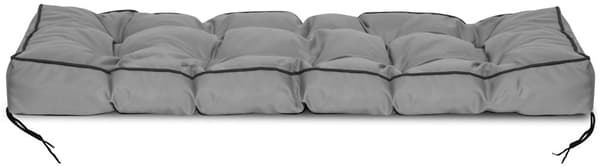 Havepude 120x40 cm med høj side til pallebænk vandtæt grå