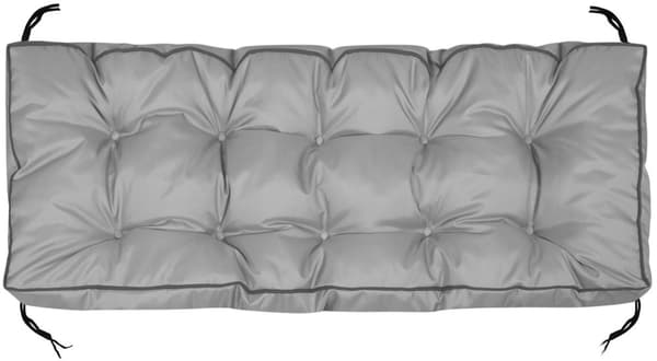 Havepude 120x40 cm med høj side til pallebænk vandtæt grå
