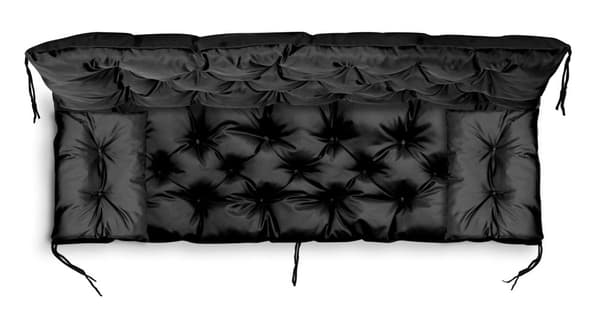 Puutarhatyyny 150x60x50 cm + 2 tyynyä keinupenkille vedenpitävä musta