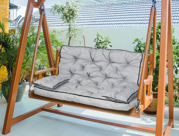 Puutarhasetti korkealla sivulla putkistolla 100x60x50 cm harmaa