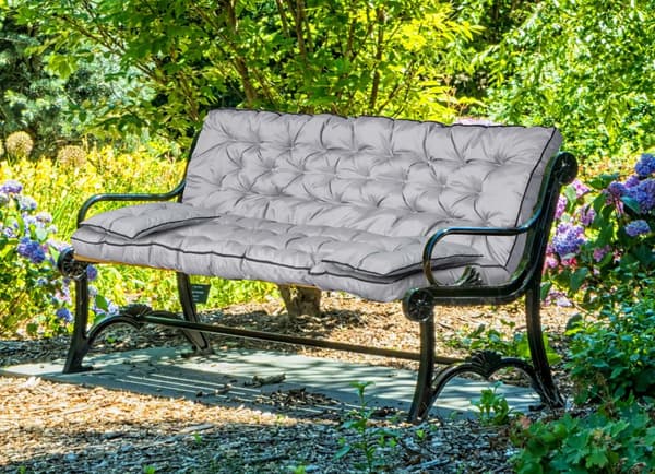 Havesæt høj side med rør 150x60x50 cm grå