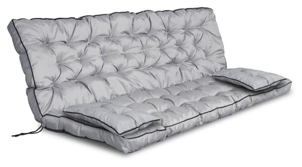 Puutarhasetti korkealla sivulla putkistolla 150x60x50 cm harmaa