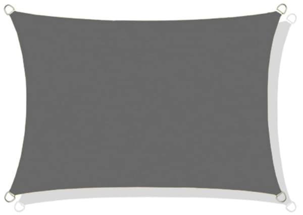 Solskyddssegel vattentät nylon 3x2m grå