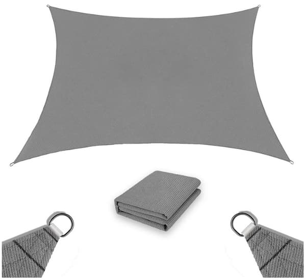 Aurinkosuojapurje vedenpitävä nylon 3x3 m harmaa