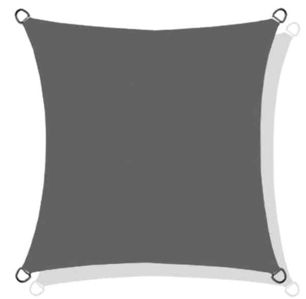 Aurinkosuojapurje vedenpitävä nylon 3x3 m harmaa