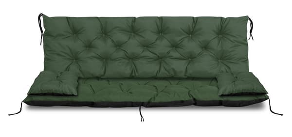 Havepude 100x60x50 cm + 2 hynder til gyngebænk vandtæt grøn