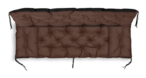 Trädgårdskudde 120x60x50 cm + 2 dynor för gungbänk vattentät brun