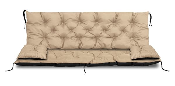 Puutarhatyyny 120x60x50 cm + 2 tyynyä keinupenkille vedenpitävä beige