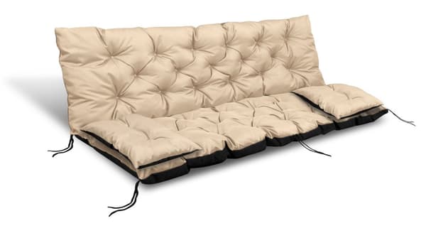 Puutarhatyyny 120x60x50 cm + 2 tyynyä keinupenkille vedenpitävä beige