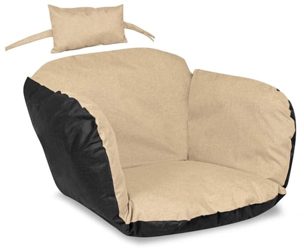 Havepude 112x113 cm til hængestol storkerede vandtæt beige