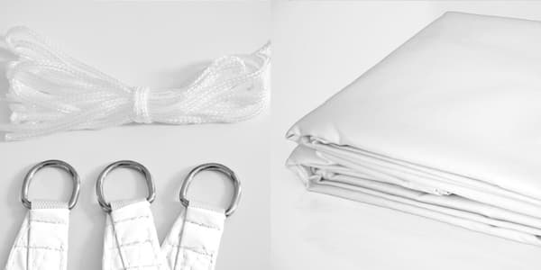 Aurinkopurje vedenpitävä nylon 3x2m valkoinen