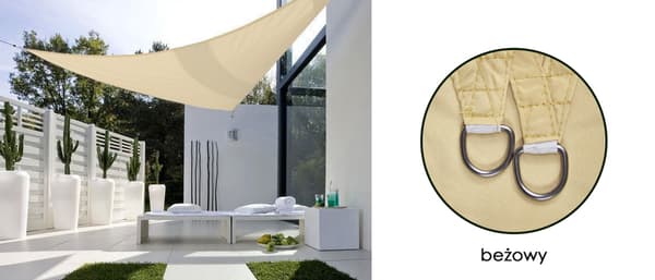 Vandtæt codura solsejl 3x3x3m beige