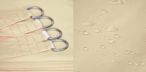Vattentätt codura solsegel 3x3 m beige