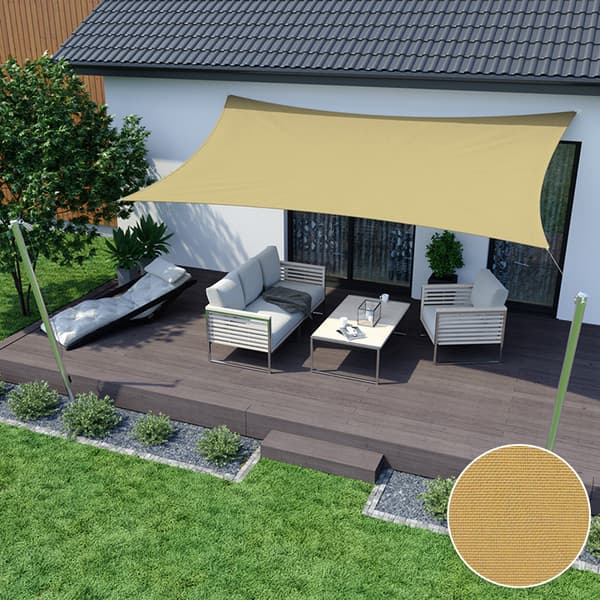 Vandtæt codura solsejl 3x5 m beige
