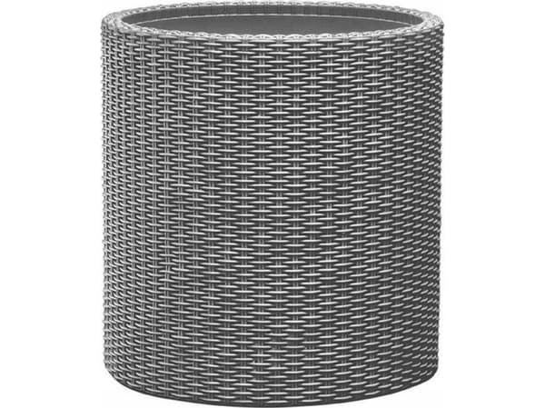 Keter Stor Sylinder Planter Sølv