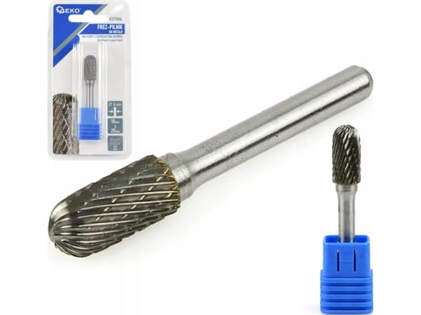 Geko Fresefil for metall 10x20mm skaft 6mm (sylindrisk med avrundet hode) (200)