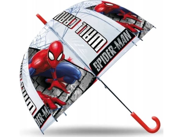 Kids Euroswan Transparent automatisk paraply 48cm Spiderman SP50024 Kids Euroswan