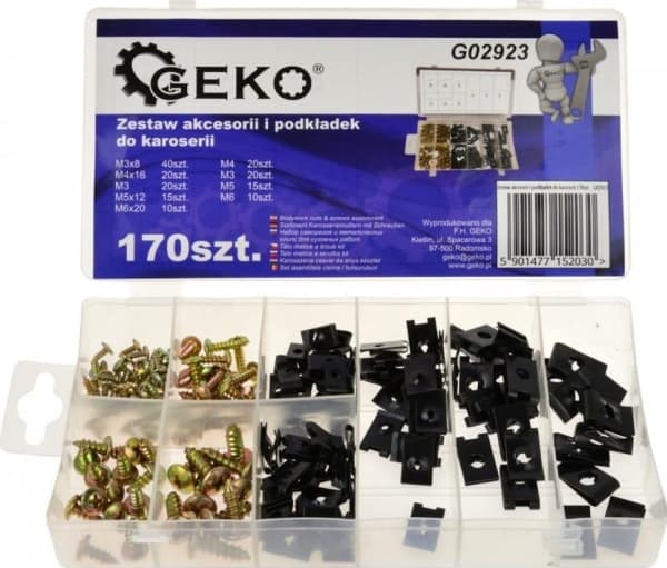 Geko TILBEHØR OG KROPPSPLADER 170 STK (20) G02923 GEKO