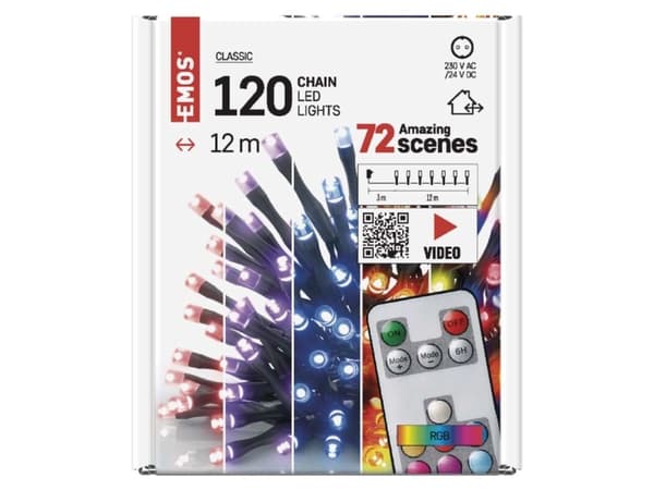 Emos D4AA03, Garland, Polyvinylklorid (PVC), Sort, 10 cm, Sort, IP44