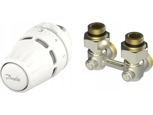 Danfoss 2-delad Regus M30x1,5 + RLV-KB 1/2" vinkelbeslag