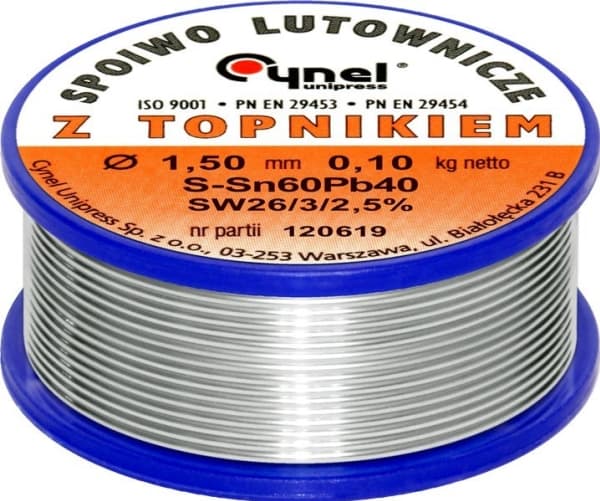 Cynel Fluksattu metalli CYNEL Sn60Pb40 SW26 1.50mm 100g 100g
