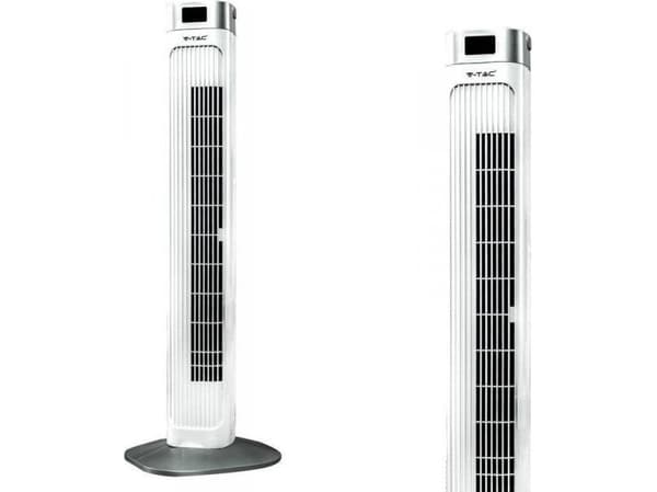 V-TAC-tornituuletin lämpötilanäytöllä ja kaukosäätimellä 55W 95cm Valkoinen VT-5536