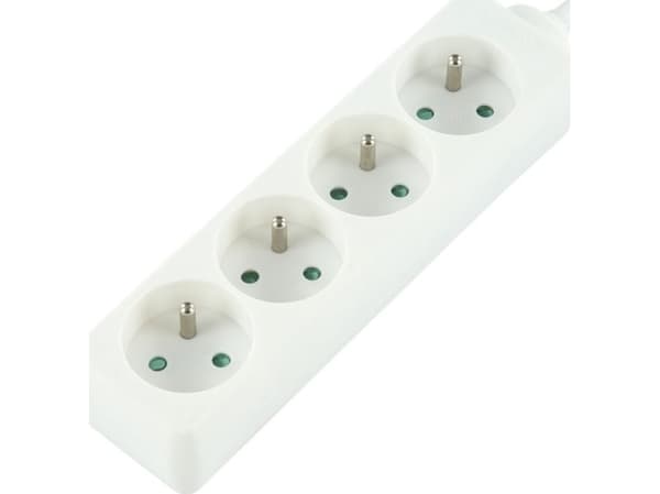 LOGON LPS055, 1,5 m, 4 AC-pistorasia(a), Valkoinen, CE/NF, 250 V, 3500 W