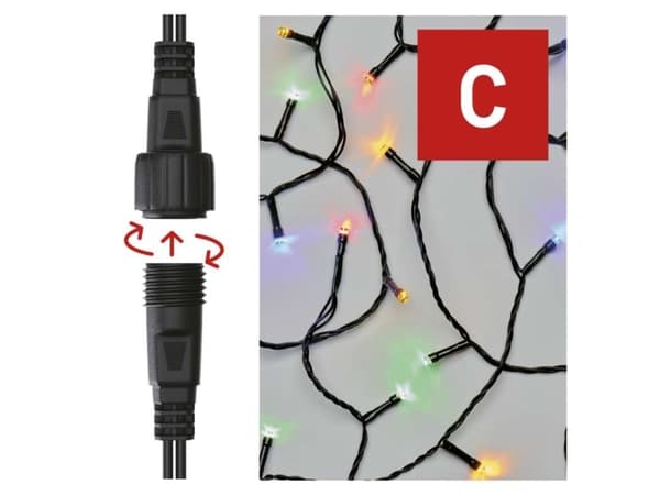 Emos D1AM02, Sort, Polyvinylchlorid (PVC), IP44, 50 pære(r ), LED, 0,9 W