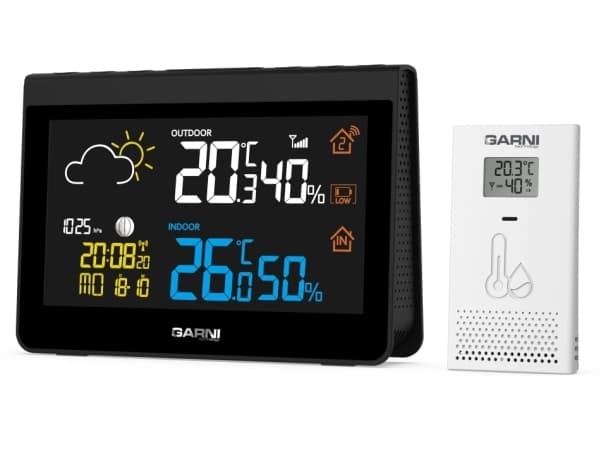 GARNI 612 Precise, Sort, Hvit, Inne Barometer, Inne hygrometer, Inne Termometer, Utendørs Barometer, Utendørs Fuktighetsmåler,..., Barometer, Hygrome