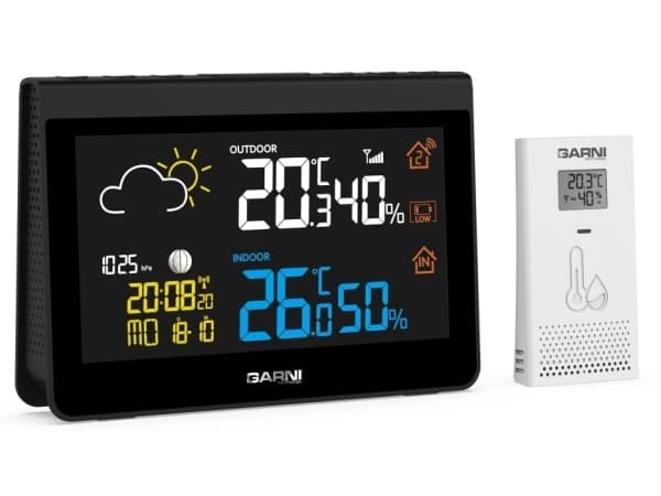 GARNI 612 Precise, Sort, Hvit, Inne Barometer, Inne hygrometer, Inne Termometer, Utendørs Barometer, Utendørs Fuktighetsmåler,..., Barometer, Hygrome