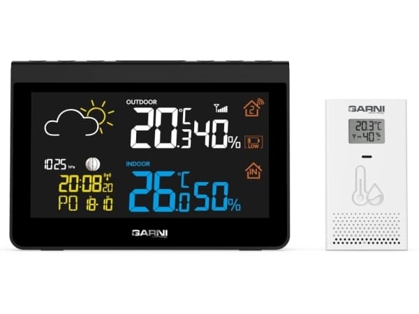 GARNI 612 Precise, Sort, Hvit, Inne Barometer, Inne hygrometer, Inne Termometer, Utendørs Barometer, Utendørs Fuktighetsmåler,..., Barometer, Hygrome