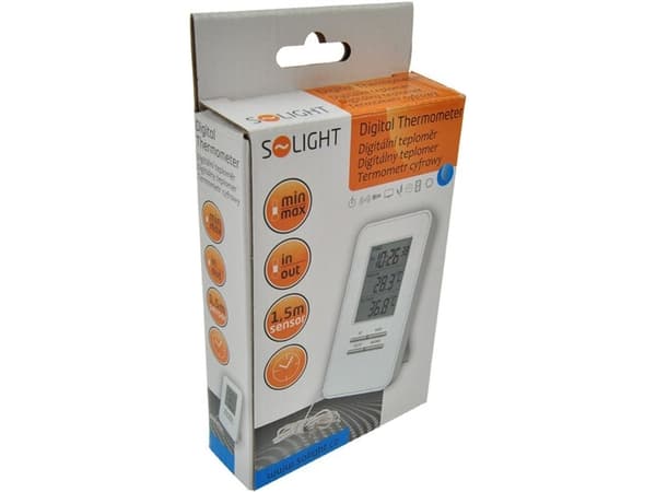 Solight TE09, Vit, Inomhustermometer, Utomhustermometer, Termometer, Termometer, -9 - 50 ° C, -50 - 70 ° C