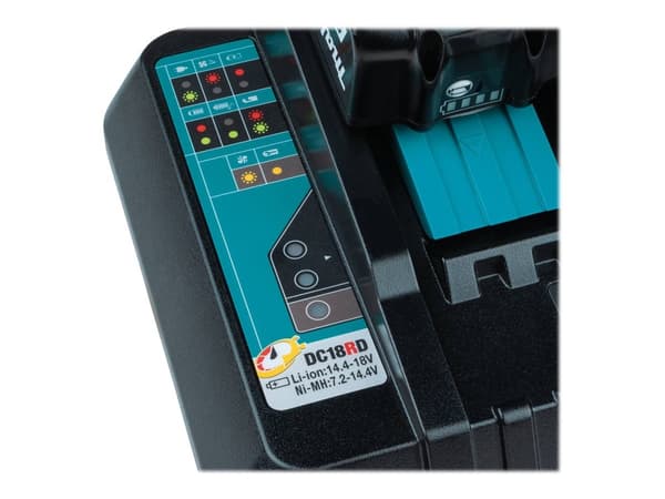 Makita DC18RD - Batterilader - 2 x batterier lader - for Makita DCS553, DGA514, DGA901, DHP453, DHP482, DHS630, DLW140, DLX3179, DML815; LXT DBN500