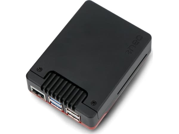 Argon40 Argon Neo 5 Bred - etui til Raspberry Pi 5 med vifte - svart og rød}